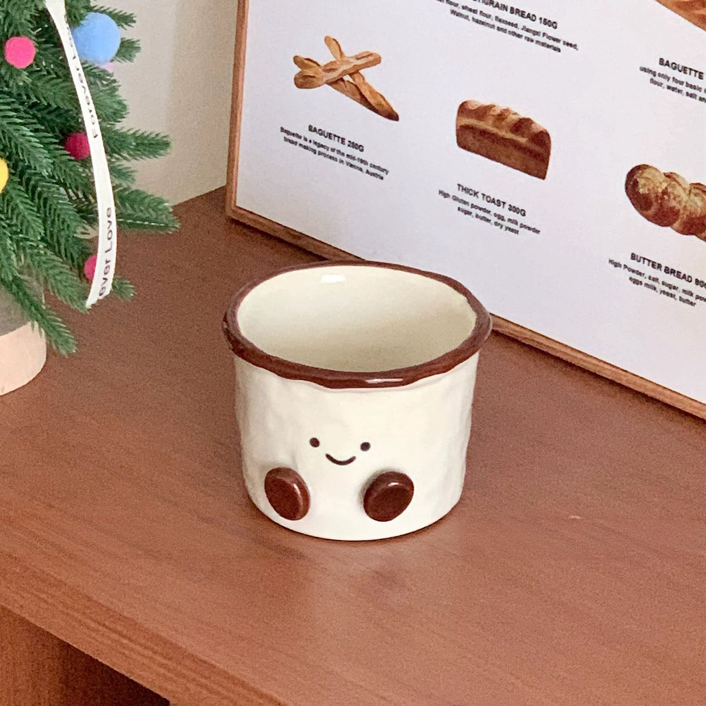 Smiley Bean Ceramic Coffee Cup