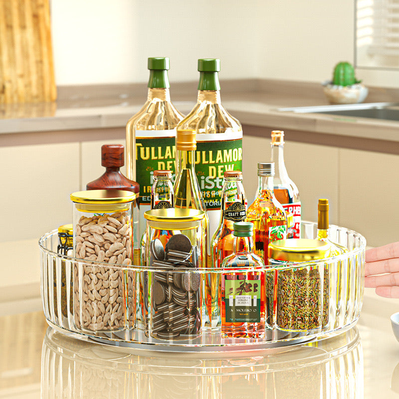 Transparent 360° Rotating Organizer Tray