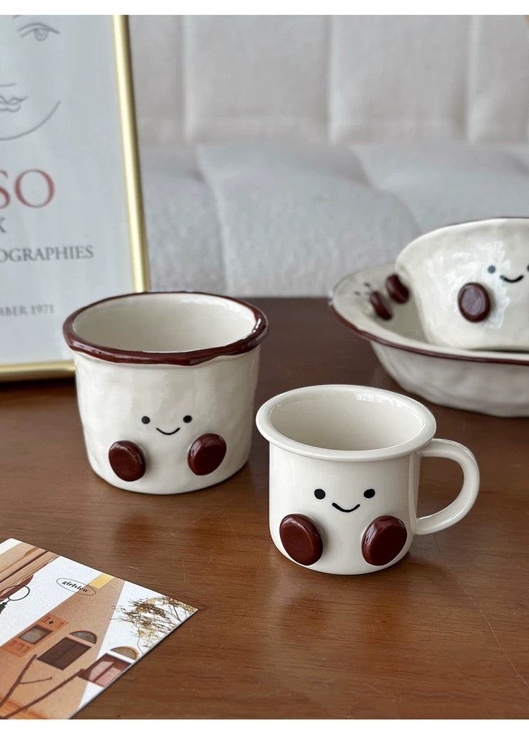 Smiley Bean Ceramic Mini Espresso Cup
