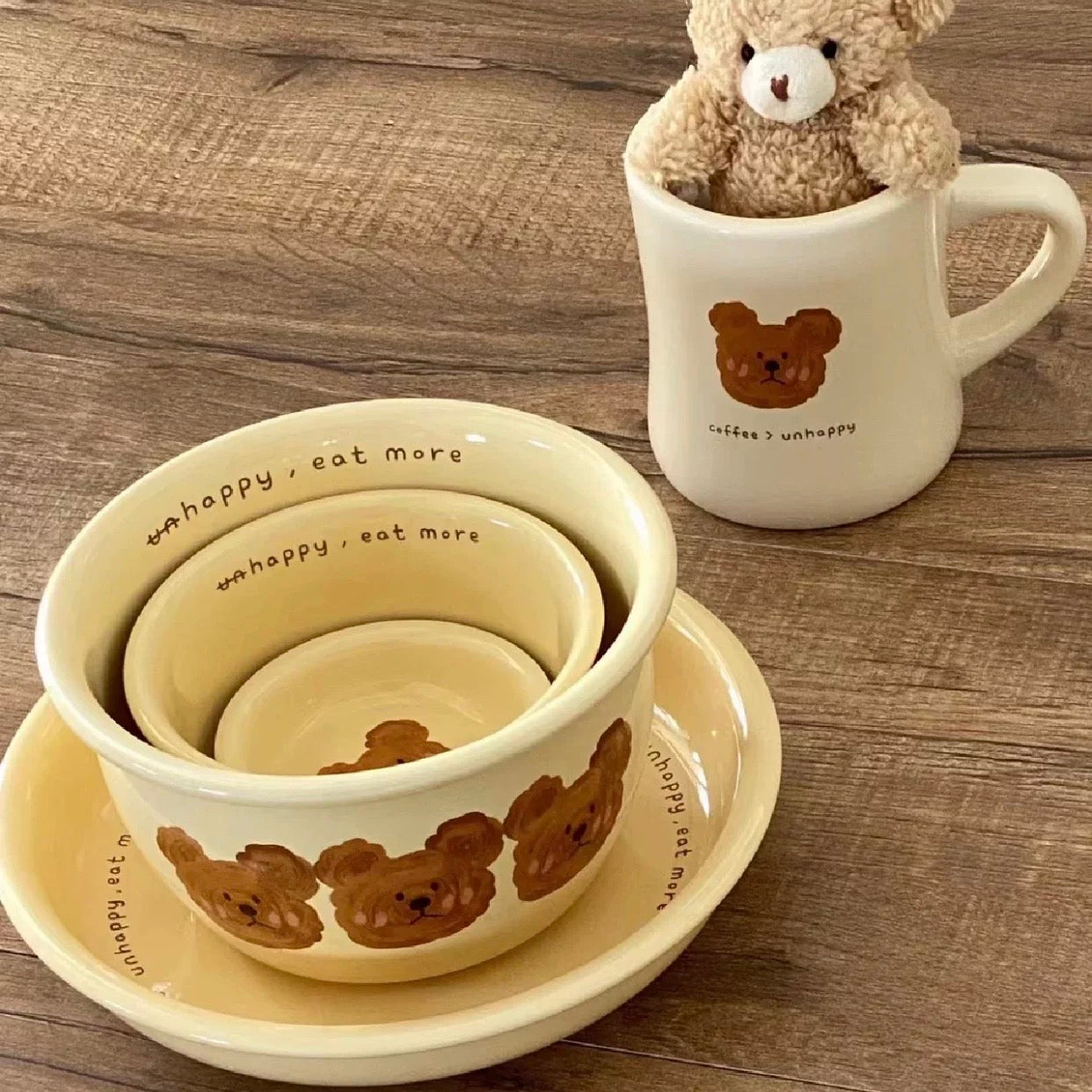NoEmo Bear Ceramic 4-Piece Set