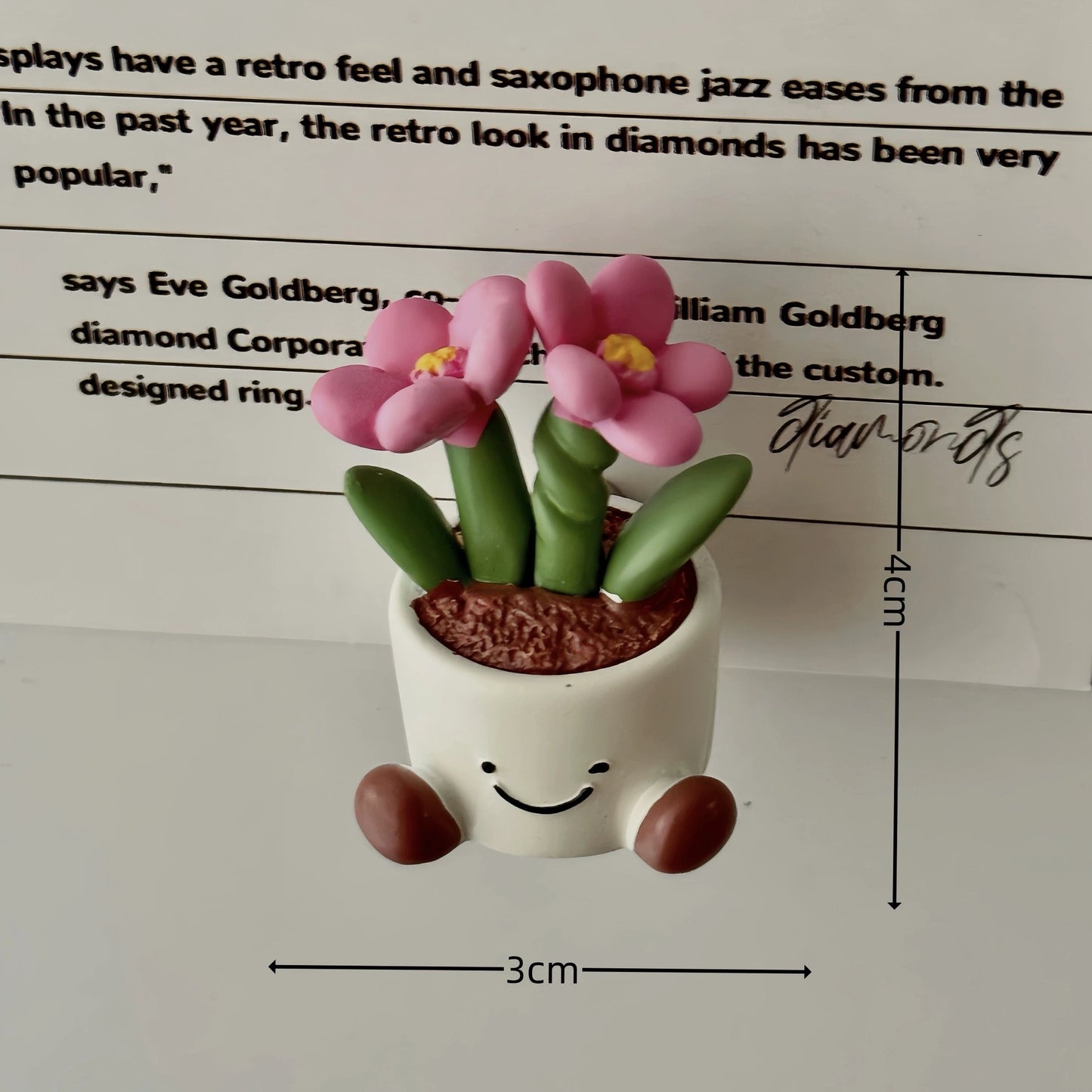 Cute Smiley Flower Pot Fridge Magnet