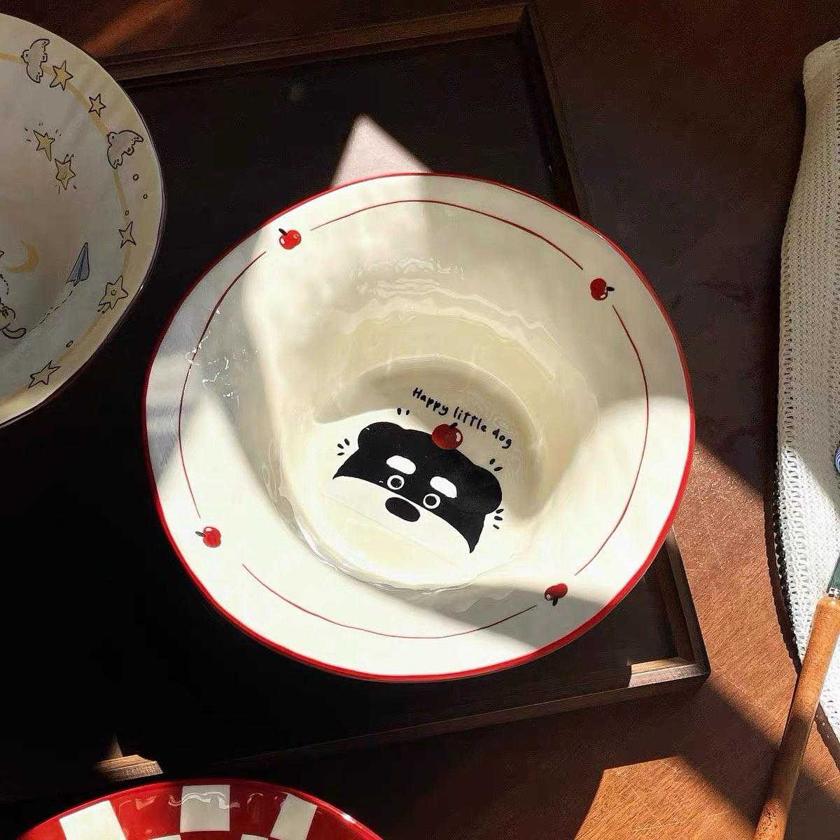 Cute Schnauzer Ceramic Large Bowl