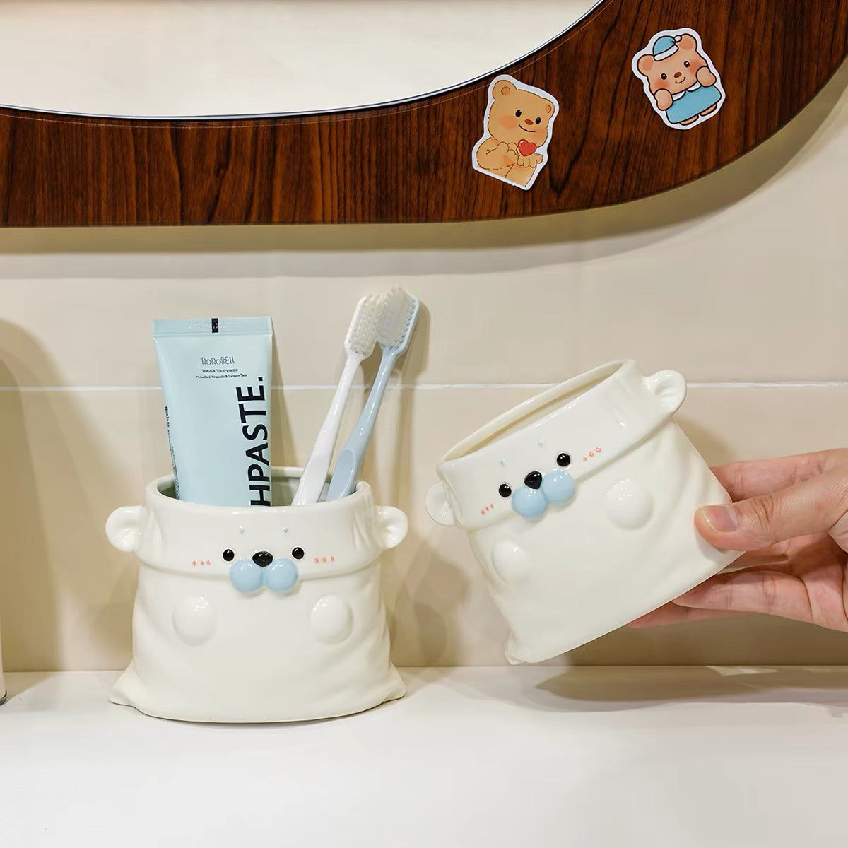 Cute White Seal Multi-Purpose Ceramic Cup
