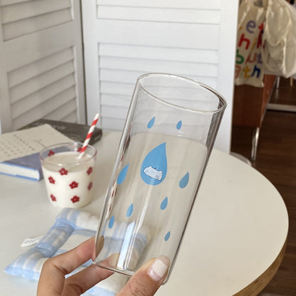 Raindrop Cat Glass Cup & Ceramic Coaster Set