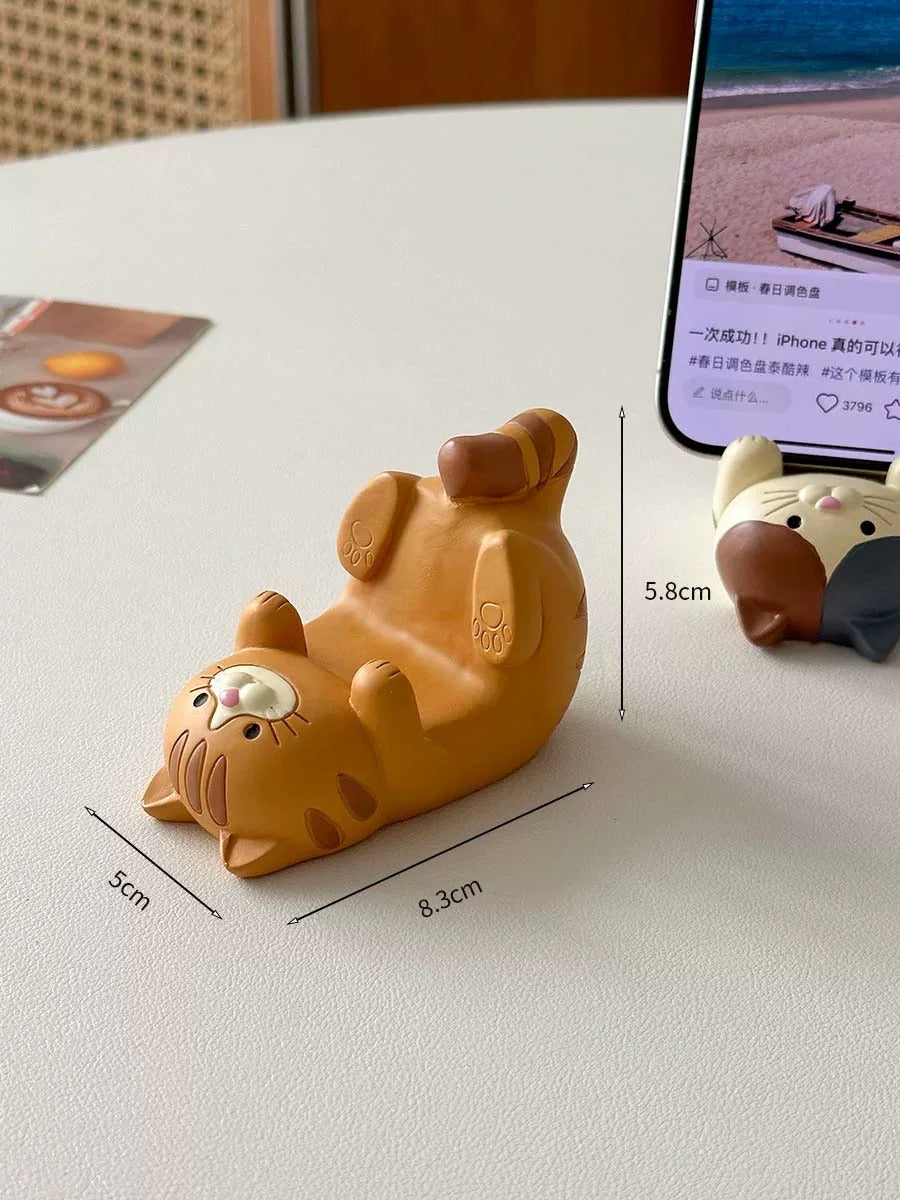 Belly-Up Cat Phone Stand