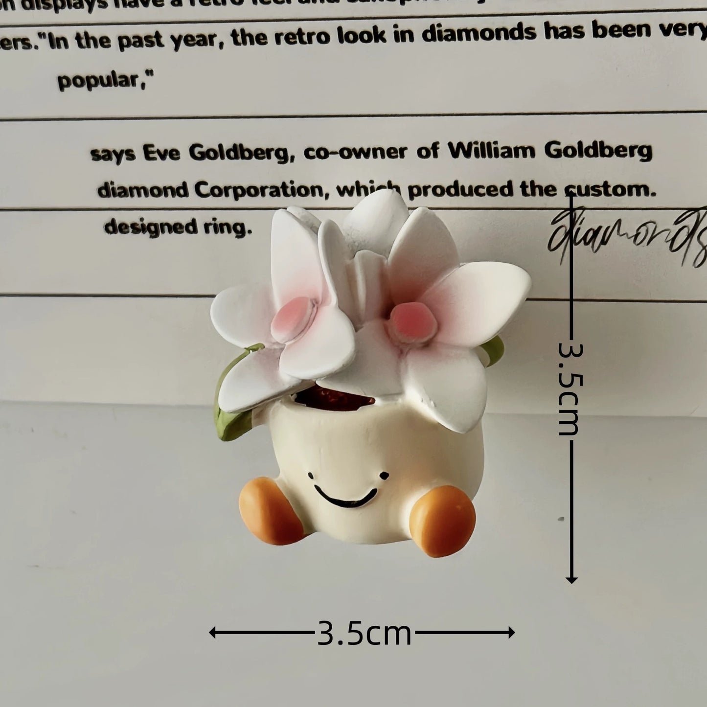 Cute Smiley Flower Pot Fridge Magnet