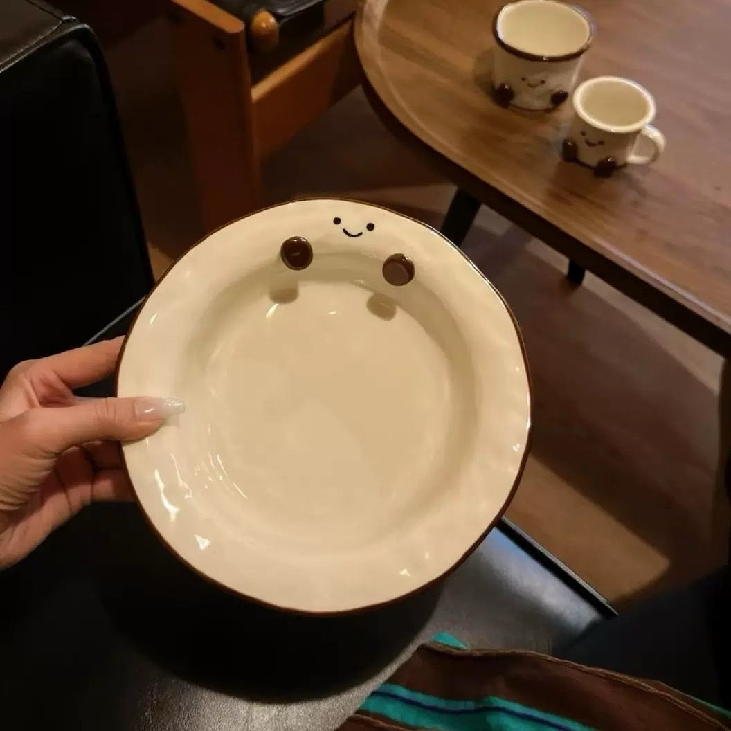 Smiley Bean Ceramic Deep Plate