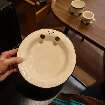 Smiley Bean Ceramic Deep Plate