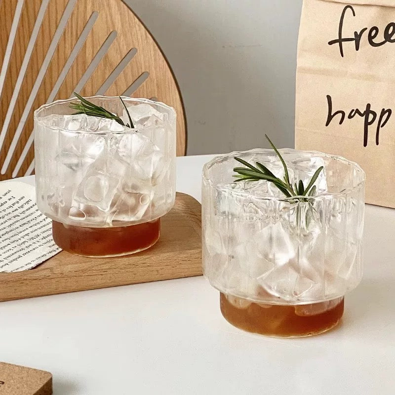 Retro Ribbed Heat-Resistant Glass Cup