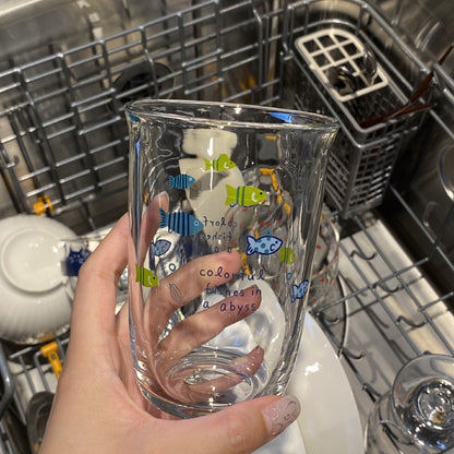 Japanese Retro Colorful Fish Glass Cup
