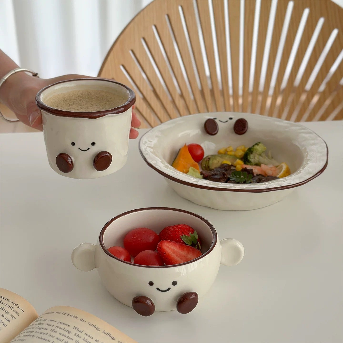 Smiley Bean Ceramic Mini Espresso Cup