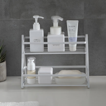 Two-Tier Iron Spice Rack — Kitchen & Bathroom Storage