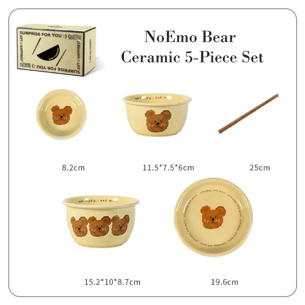 NoEmo Bear Ceramic Collection (Set Of 5)