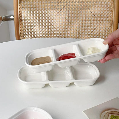 Ceramic Snack & Sauce Divider Dish