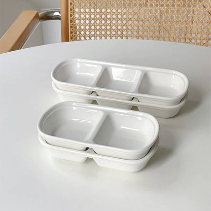 Ceramic Snack & Sauce Divider Dish