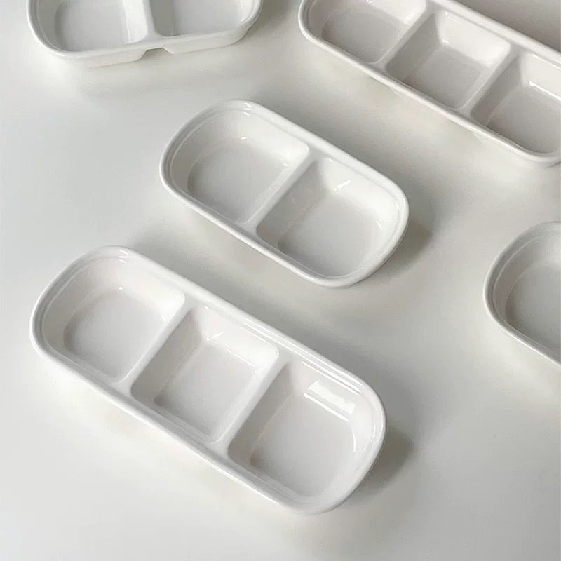 Ceramic Snack & Sauce Divider Dish