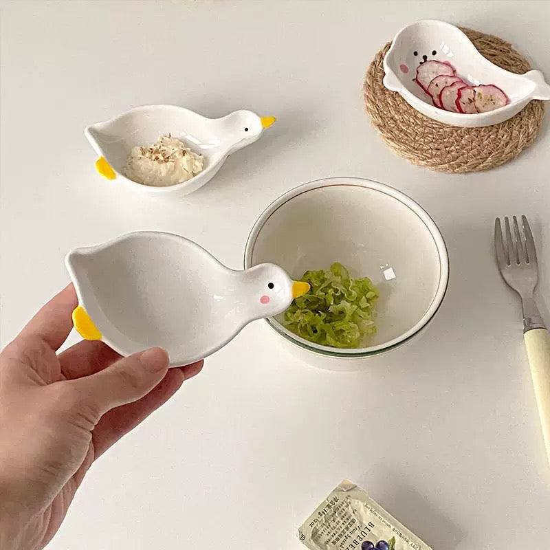 Cute Shaped Embossed Ceramic Sauce Dish