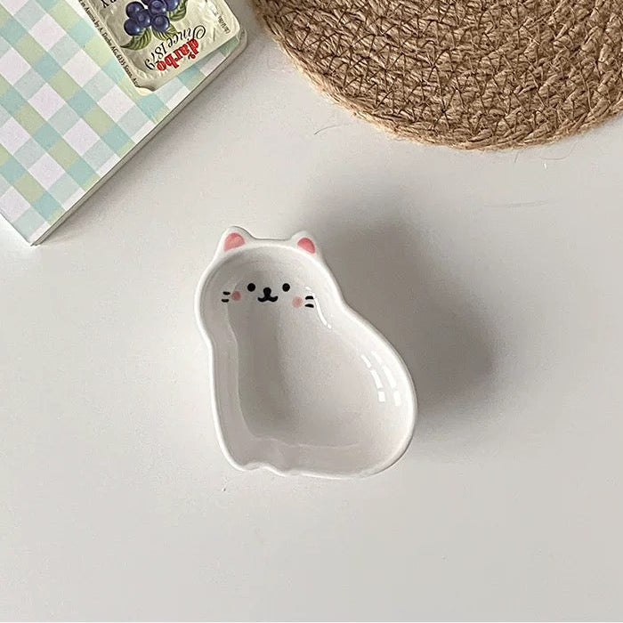 Cute Shaped Embossed Ceramic Sauce Dish