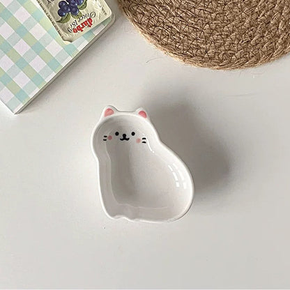 Cute Shaped Embossed Ceramic Sauce Dish