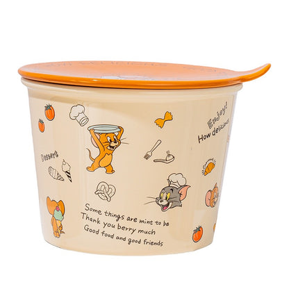 Tom and Jerry Ceramic Instant Noodle Bowl with Lid