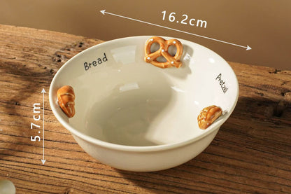 Croissant-Themed Ceramic Plate Series