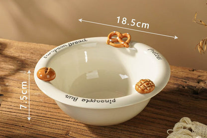 Croissant-Themed Ceramic Plate Series