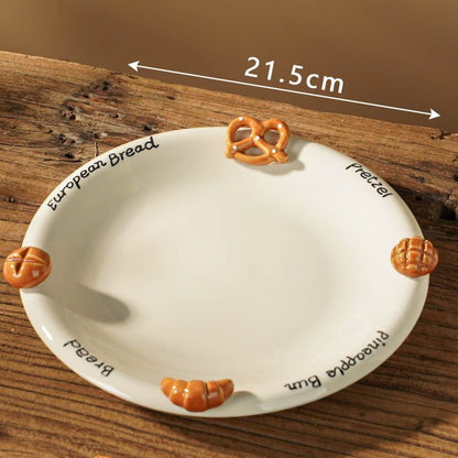 Croissant-Themed Ceramic Plate Series