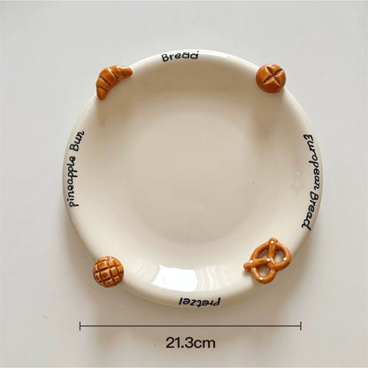 Croissant-Themed Ceramic Plate Series