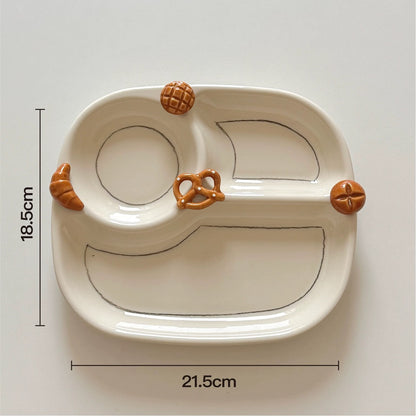 Croissant-Themed Ceramic Plate Series