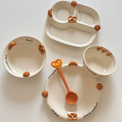 Croissant-Themed Ceramic Plate Series