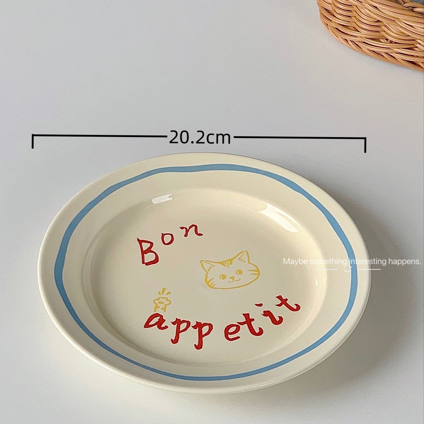 Cream-Colored Cat Doodle Ceramic Series