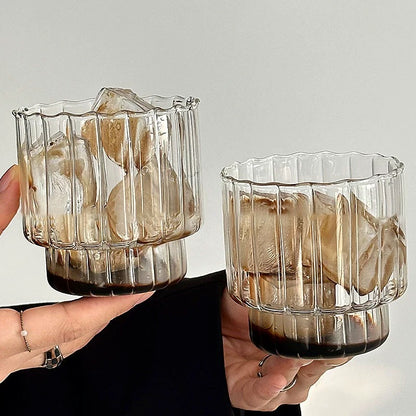 Retro Ribbed Heat-Resistant Glass Cup