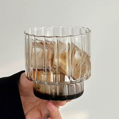 Retro Ribbed Heat-Resistant Glass Cup