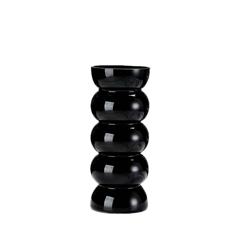 Black Vintage Bamboo Knot Glass Vase