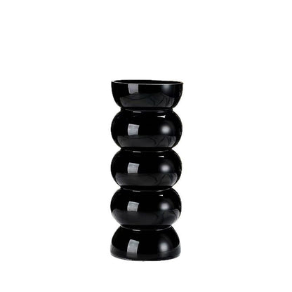 Black Vintage Bamboo Knot Glass Vase