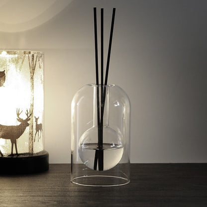 Minimalist Glass Aromatherapy Diffuser Bottle with 8 Sticks (Essential Oil Not Included)