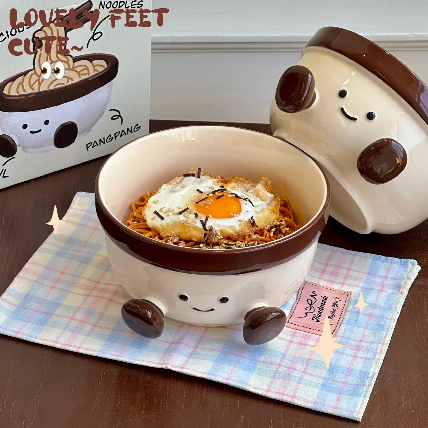 Cute Smiling Feet Ceramic Bowl