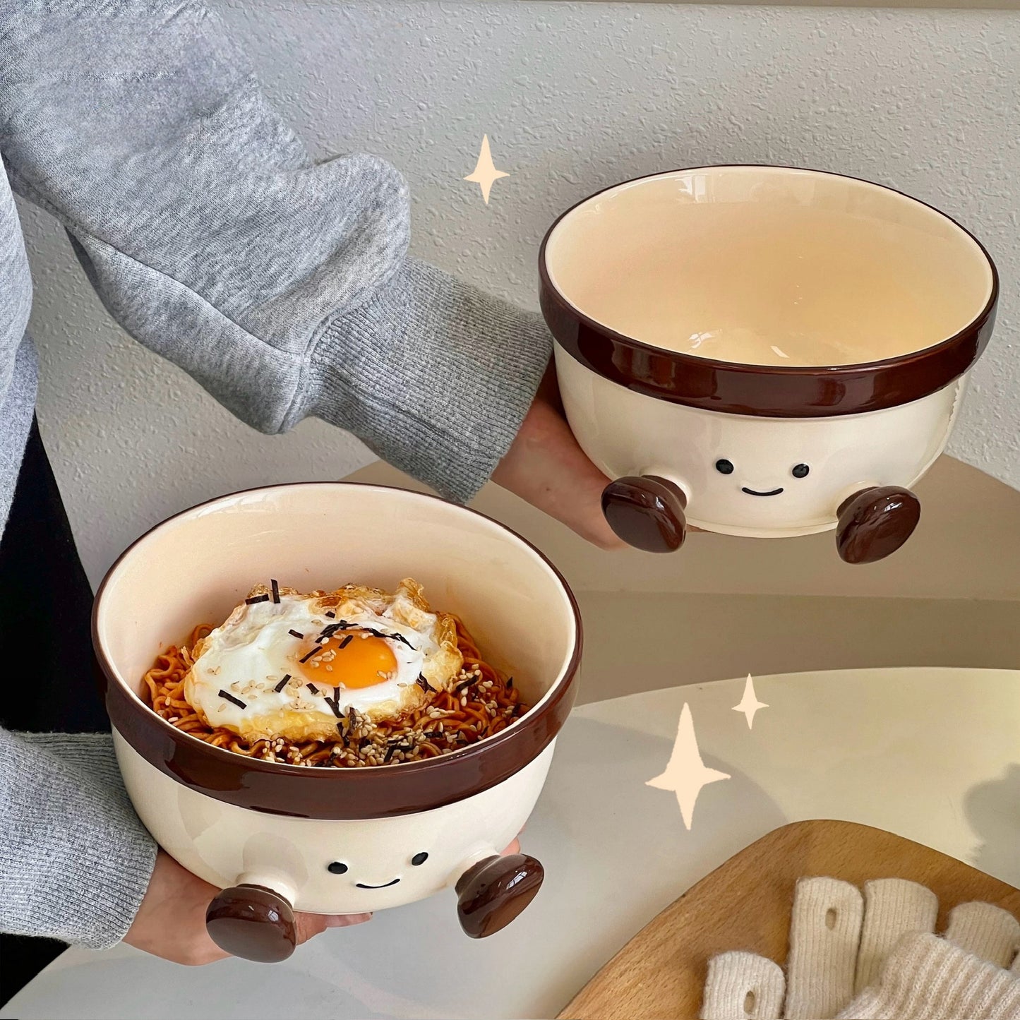Cute Smiling Feet Ceramic Bowl