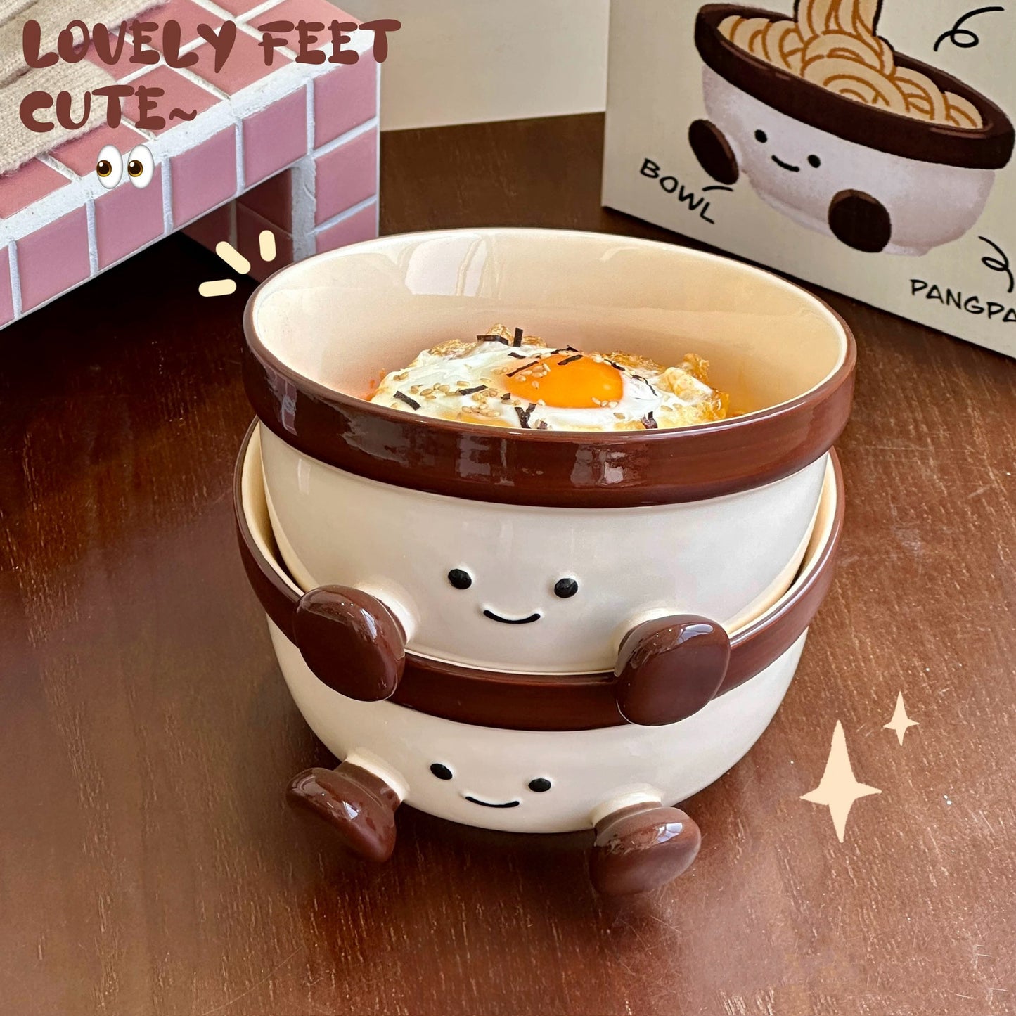 Cute Smiling Feet Ceramic Bowl