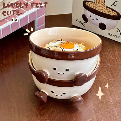 Cute Smiling Feet Ceramic Bowl