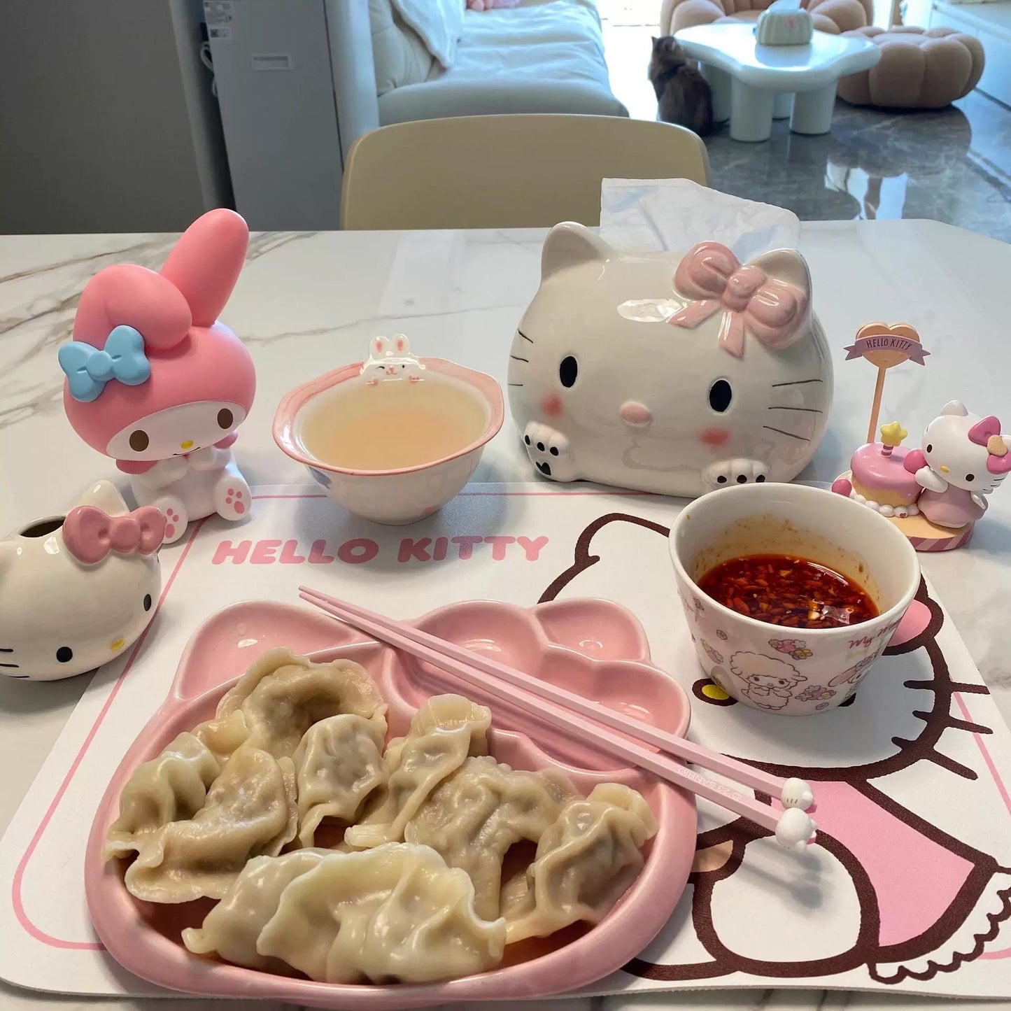 Pink Kitty-Shaped Plate
