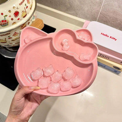 Pink Kitty-Shaped Plate