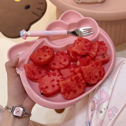 Pink Kitty-Shaped Plate