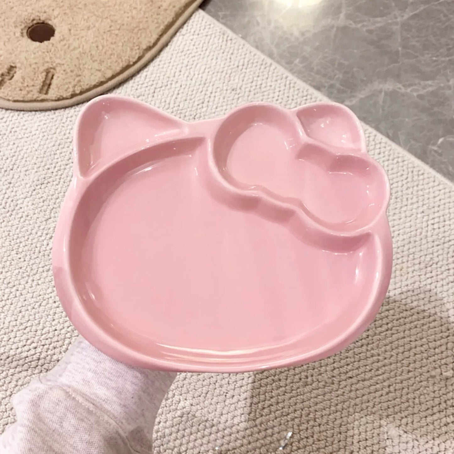 Pink Kitty-Shaped Plate