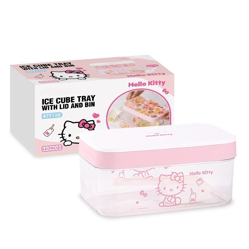 Hello Kitty Fun Ice Cube Tray &amp; Storage Box Set (with Lid & Scoop)