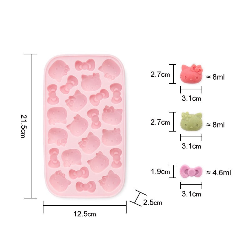 Hello Kitty Fun Ice Cube Tray &amp; Storage Box Set (with Lid & Scoop)