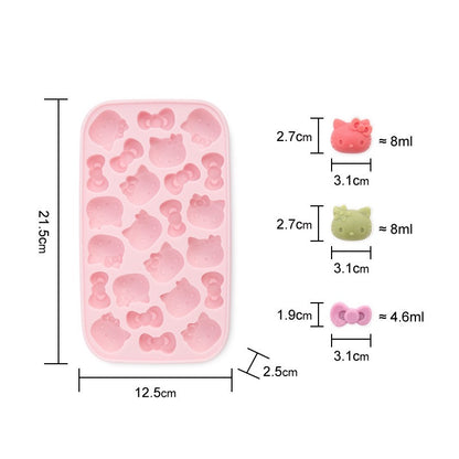Hello Kitty Fun Ice Cube Tray &amp; Storage Box Set (with Lid & Scoop)