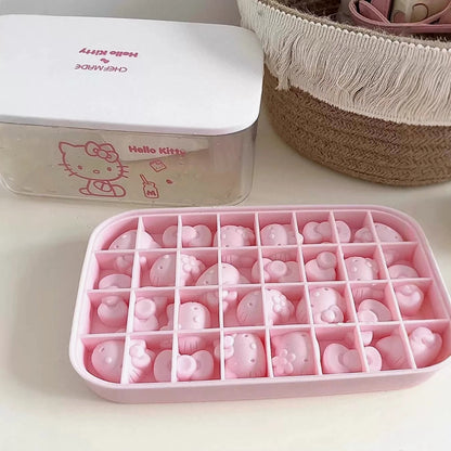 Hello Kitty Fun Ice Cube Tray &amp; Storage Box Set (with Lid & Scoop)