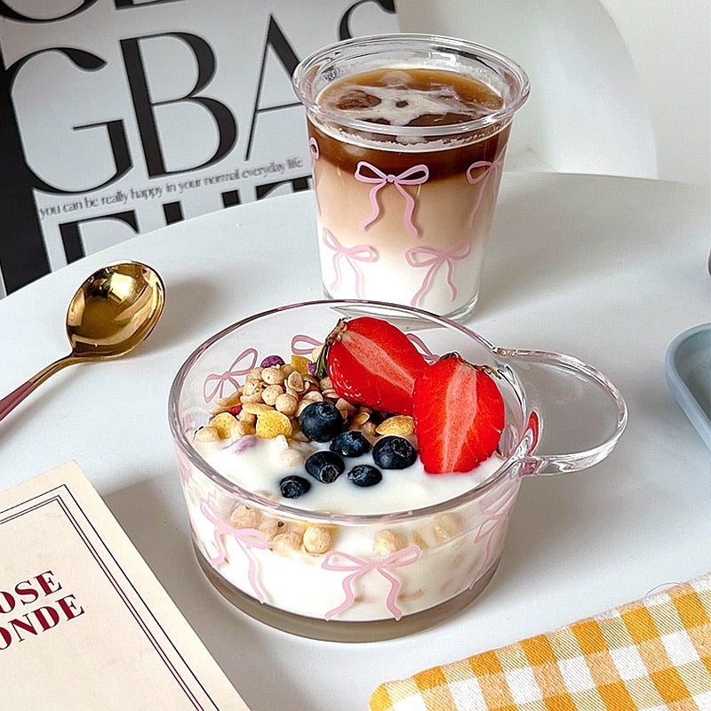 Bowknot Glass Bowl & Cup