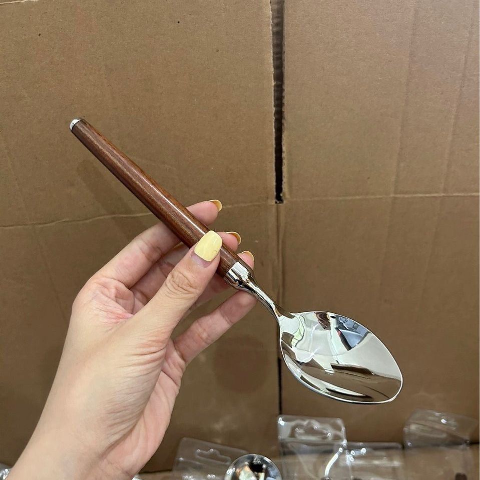 Japanese Vintage Brazilian Wood Handle Stainless Steel Cutlery